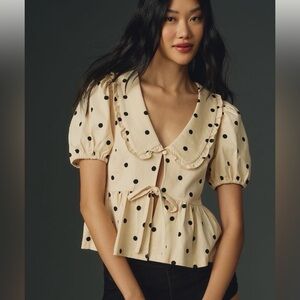 Anthropologie Porridge Short-Sleeve Gwen Top Medium NWT